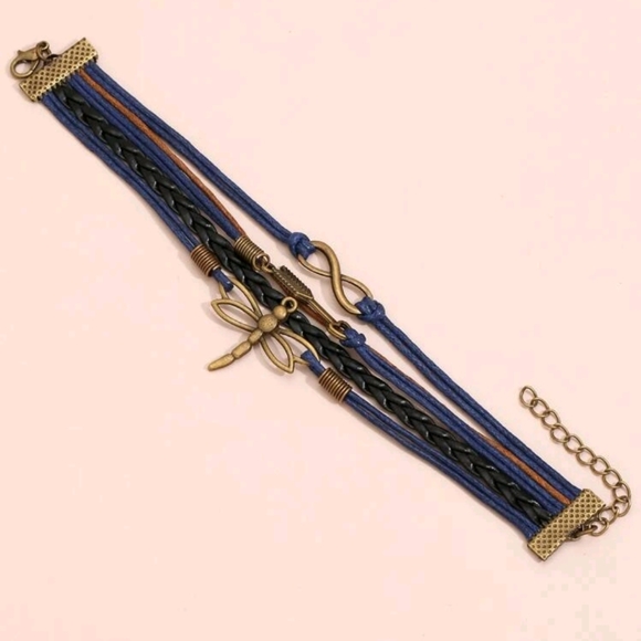 🍉5 for $25* Multi-Strand Dragonfly Bracelet - Picture 2 of 3